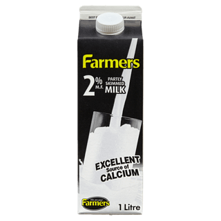 REDUCED - Best Before Aug 2 : Farmers Milk, 2%. 1L