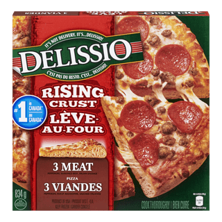 Delissio Rising Crust Frozen Pizza, 3 Meat
