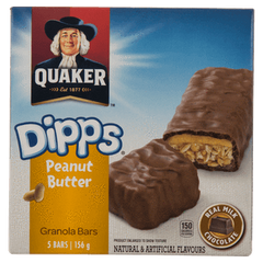 Quaker Dipps Granola Bars, Peanut Butter, 156g