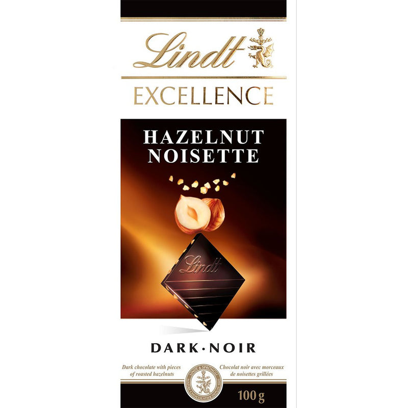 Lindt Dark Chocolate, Hazelnut, 100g
