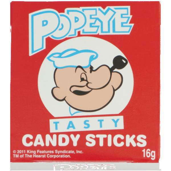 Popeye Tasty Candy Sticks, 16g
