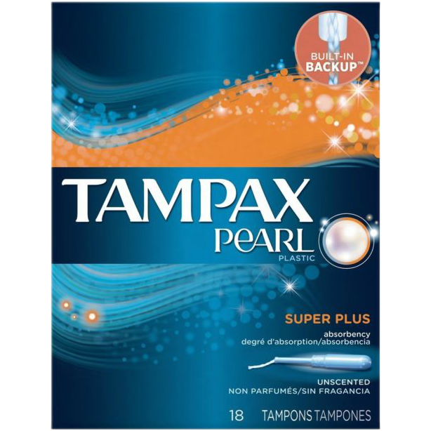 Discontinued - Tampax Pearl Plastic, Super Plus Unscented (18 pk)