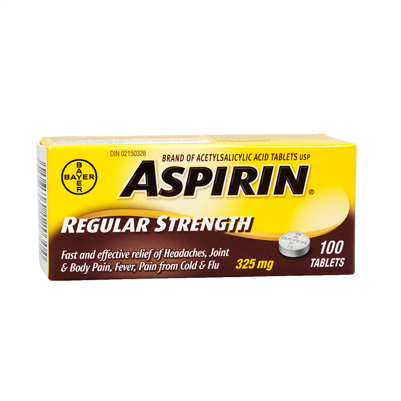 Aspirin, Regular Strength, 100 Tablets, 325mg