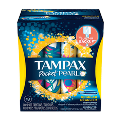 Discontinued - Tampax Pocket Pearl, Regular Unscented (18 Pk)