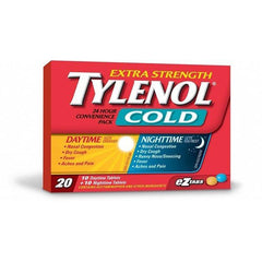 Tylenol, Cold Extra Strength, Daytime & Nighttime EZ Tabs, 20 Pack
